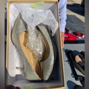 Michael Kors Silver kitten heels